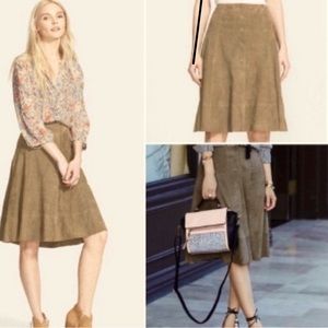 JOIE A-Line Suede Skirt Khaki/Olive Medium